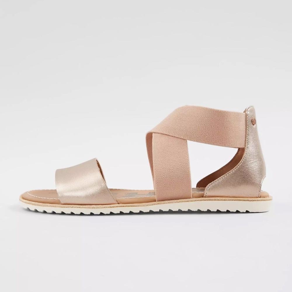 Sorel Ella Cross Warm Gold Strap Sandals 8.5 NWT